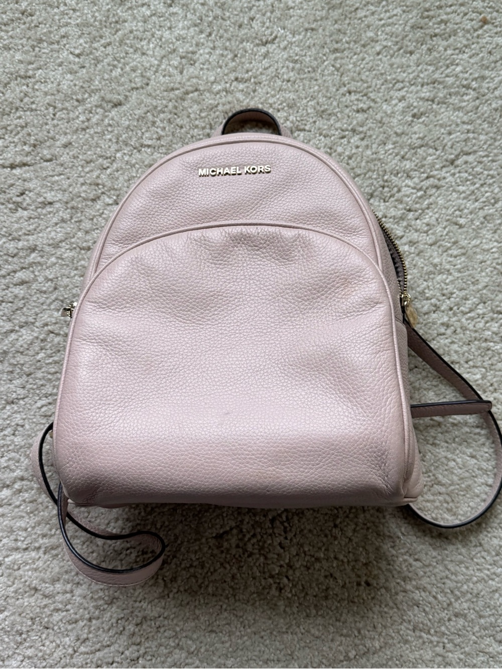 Michael Kors Light Pink Pebbled Leather Backpack